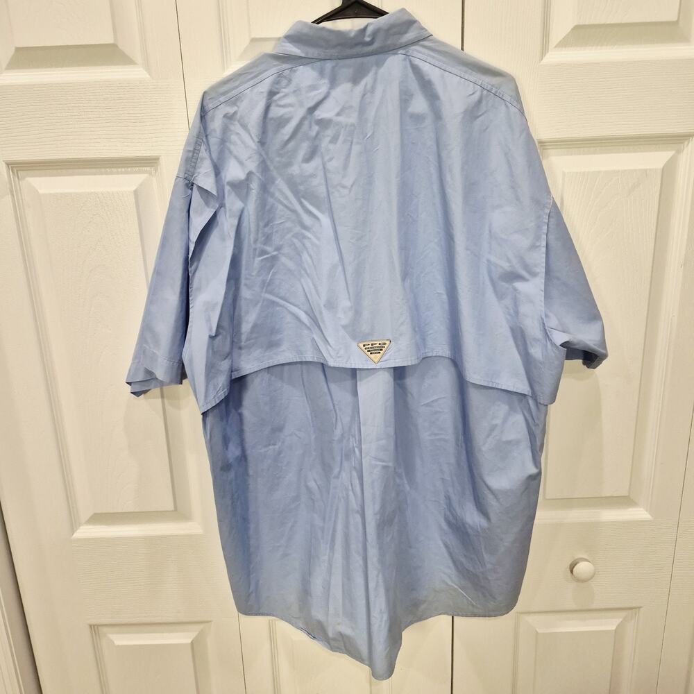 Columbia PFG Shirt Mens 2XL Blue Bonehead Fishing Short Sleeve Vent Pockets Defs - Picture 2 of 12